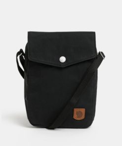 Černá crossbody taška s koženou nášivkou  Fjällräven Greenland