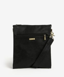 Černá crossbody taška se zipem ve zlaté barvě Bobby Black