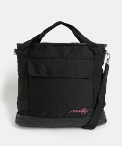 Černá kabelka s kapsou na notebook a odnímatelným popruhem Meatfly Kuna