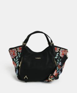 Černá kabelka s výšivkou Desigual Odissey