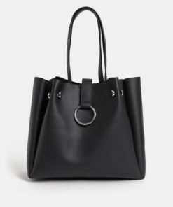 Černá koženková kabelka Dorothy Perkins
