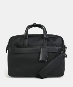 Černá koženková taška na notebook Calvin Klein Jeans 15"