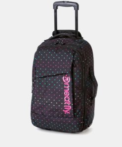 Černá puntíkovaná cestovní taška/batoh na kolečkách Meatfly 40 l