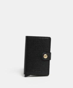 Černá pánská kožená peněženka s hliníkovým pouzdrem s RFID Secrid Miniwallet Crisple