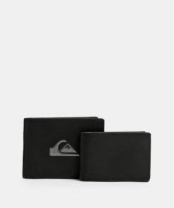 Černá pánská kožená peněženka s pouzdrem na doklady Quiksilver