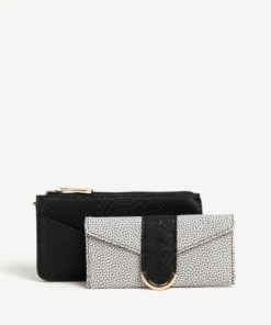 Černá vzorovaná peněženka s pouzdrem 2v1 Bessie London
