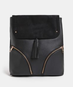 Černý koženkový batoh Dorothy Perkins