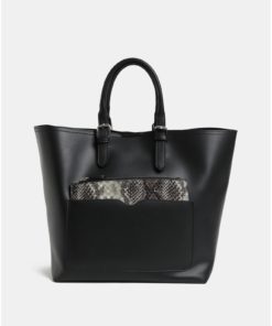 Černý shopper s odnímatelným pouzdrem 2v1 Pieces Faria