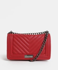 Červená prošívaná kabelka Gionni