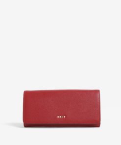 Červená velká kožená peněženka  DKNY Carryall