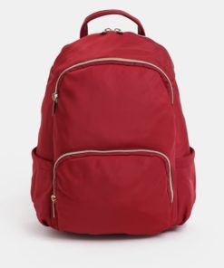 Červený batoh se zipy ve zlaté barvě ZOOT