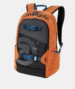 Šedo-oranžový batoh s potiskem a penálem Meatfly 20 l