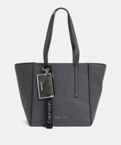 Šedá kabelka s příměsí vlny Calvin Klein Jeans