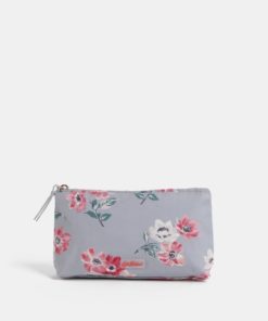 Šedá květovaná kosmetická taška na zip Cath Kidston