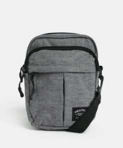 Šedá žíhaná crossbody taška s nášivkou  Meatfly Hardy