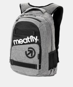 Šedý žíhaný batoh s penálem 2v1 Meatfly 22 l