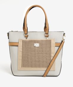 Béžovo-krémová kabelka s koženkovou aplikací Bessie London