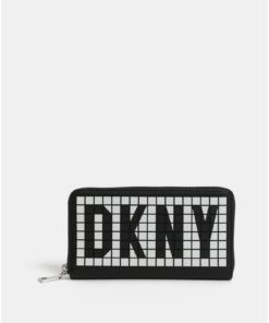 Bílo-černá peněženka s plastickým logem DKNY Tilly