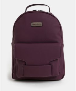 Fialový batoh s přední kapsou Claudia Canova Majesty