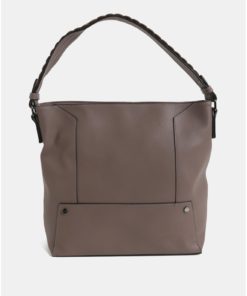 Hnědá velká kabelka s kovovými detaily Dorothy Perkins