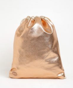 Lesklý dámský koženkový vak v růžovozlaté barvě Mi-Pac Kit Bag Metallic