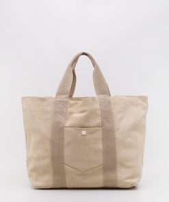 M.C.Overalls Suede Tote Bag Oatmeal