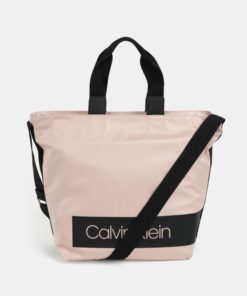Světle růžová velká kabelka Calvin Klein Jeans
