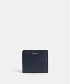 Tmavě modrá kožená malá peněženka DKNY Bryant