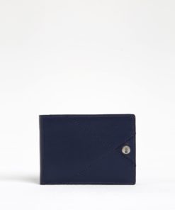 Tmavě modrá kožená peněženka s prošívanými detaily Dice Harper Range