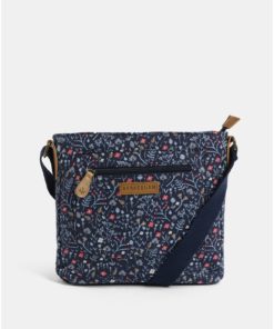 Tmavě modrá květovaná crossbody kabelka Brakeburn