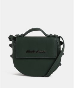 Tmavě zelená malá crossbody kabelka s ozdobnými detaily  Claudia Canova Regal