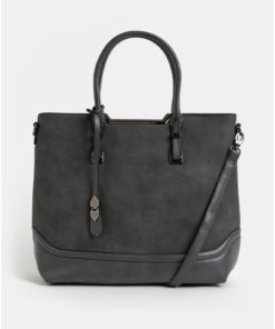 Tmavě šedý shopper s odnímatelným popruhem Bessie London
