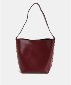 Vínová kabelka s ozdobným řetězem ve zlaté barvě Dorothy Perkins