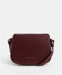 Vínová kožená crossbody kabelka Smith & Canova