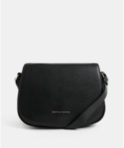 Černá kožená crossbody kabelka Smith & Canova