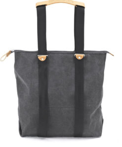 QWSTION Simple Zip Shopper Washed Black