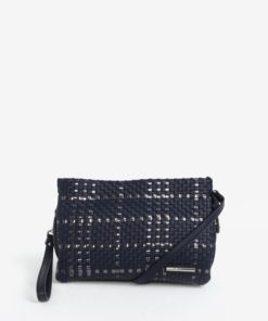 Tmavě modrá crossbody kabelka s koženými detaily Liberty by Gionni Patrice