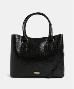 Černá kabelka s krokodýlím vzorem ALDO Frenarien