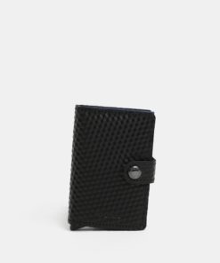 Černá kožená peněženka s hliníkovým pouzdrem s RFID Secrid Miniwallet Cubic