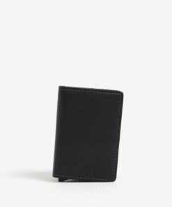 Černá kožená peněženka s hliníkovým pouzdrem s RFID Secrid Slimwallet