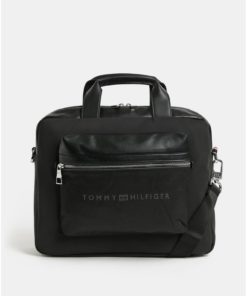 Černá pánská taška na notebook s odnímatelným popruhem Tommy Hilfiger