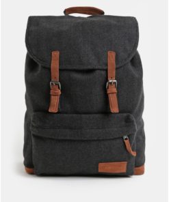 Tmavě šedý batoh se semišovými detaily Eastpak Fleather 21 l