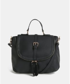 Černá crossbody kabelka s ozdobnými zipy Dorothy Perkins