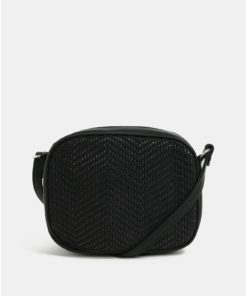 Černá vzorovaná crossbody kabelka Pieces Bitten