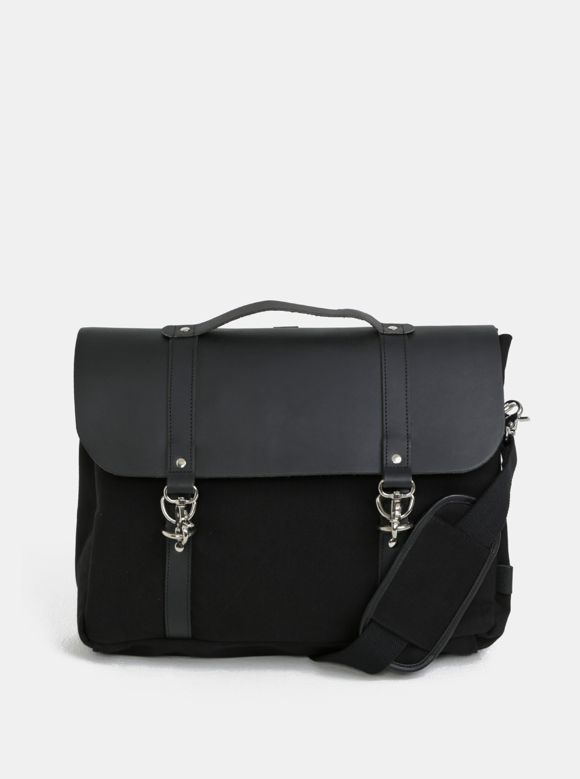 Černý kožený batoh/taška Enter Dog Hook Brief 12 l Černý kožený batoh/taška Enter Dog Hook Brief 12 l