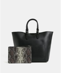 Černý shopper s pouzdrem 2v1 Pieces Faria