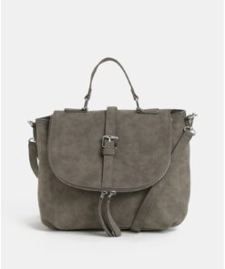Šedá kabelka s ozdobnými zipy Dorothy Perkins