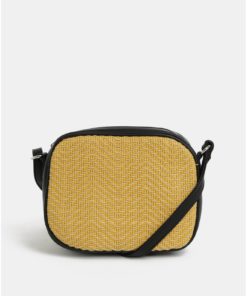 Žlutá vzorovaná crossbody kabelka Pieces Bitten