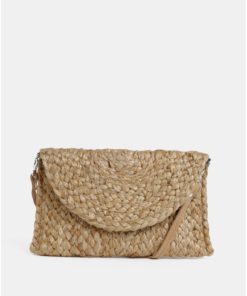 Béžová jutová crossbody kabelka Pieces Becky