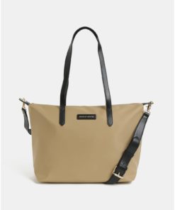 Béžová kabelka s koženými detaily Smith & Canova Peril